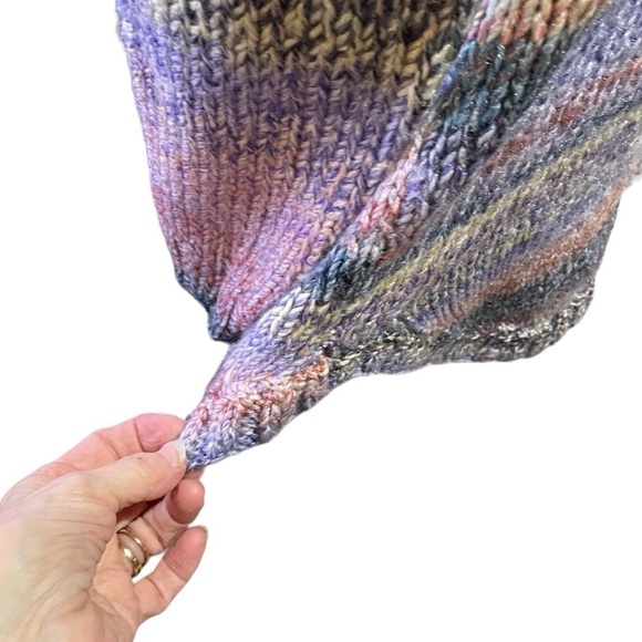 Handmade Chunky Knit Sweater - Beautifully constructed - Pinks, Blues and Purple - Picture 6 of 11